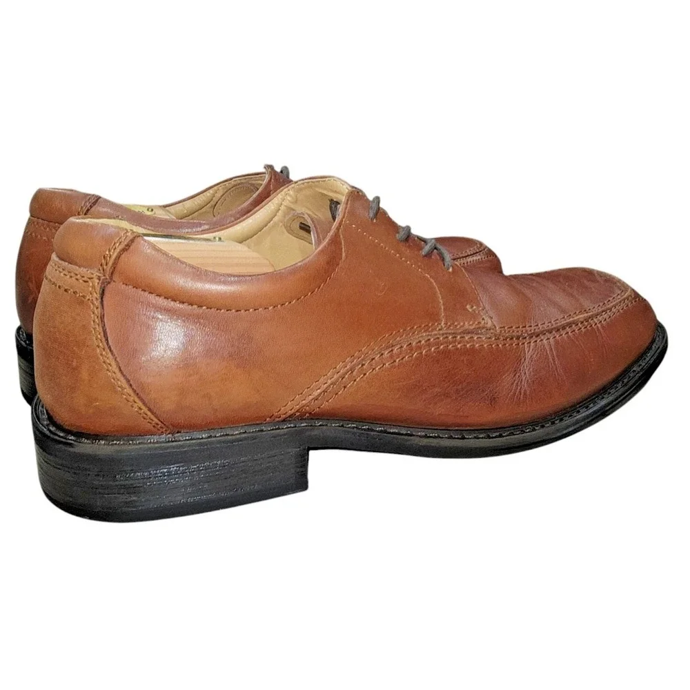 G. H. Bass Hopkins Mens Brown Leather Lace Up Oxfords Square Toe Shoes Size 13 M